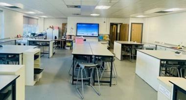 Ystafell ddosbarth technolog bwyd.