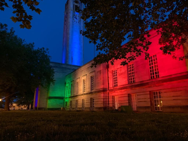 Guildhall lit up for Pride
