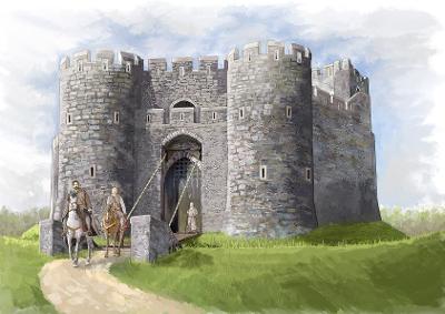 Oystermouth Castle Panels Drum Tower