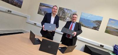 DVLA laptop donations with Rob Stewart and Robert Smith