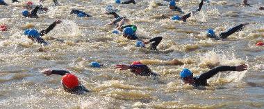 Triathletes Swimming