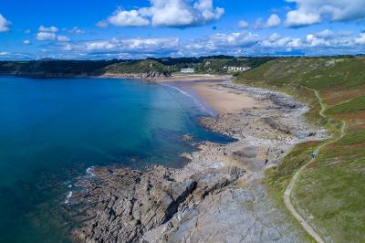 Caswell Bay and coast path.